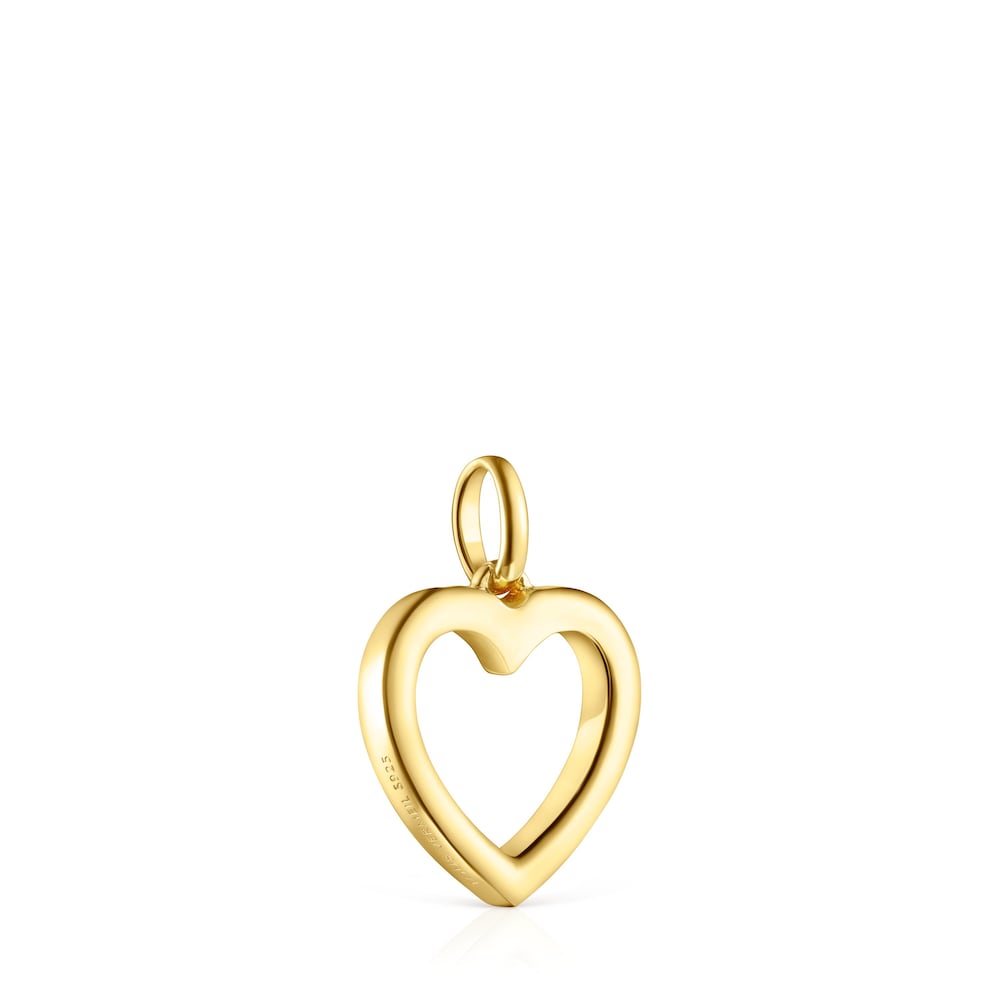 Colgante corazón con baño de oro 18 kt sobre plata y diamantes Nocturne image number 2