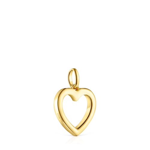 Colgante corazón con baño de oro 18 kt sobre plata y diamantes Nocturne