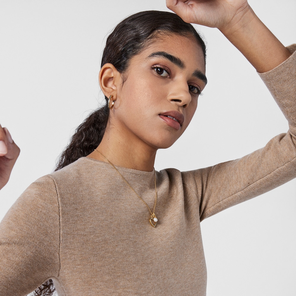 Nocturne heart Pendant in 18K gold vermeil with Diamonds