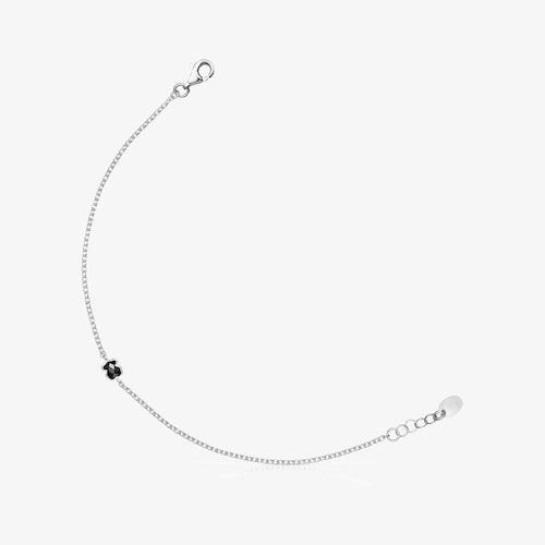 Pulseira Mini Onix em Prata com &Oacute;nix