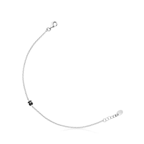 TOUS Mini Onix Bracelet in Silver with Onyx 0,4cm