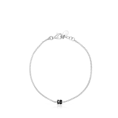 TOUS Mini Onix Bracelet in Silver with Onyx 0,4cm