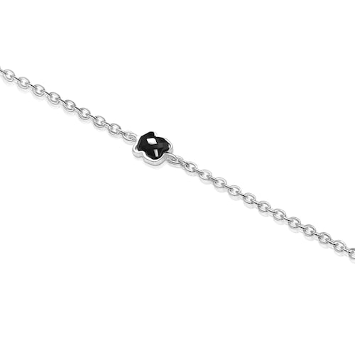 TOUS Mini Onix Bracelet in Silver with Onyx 0,4cm