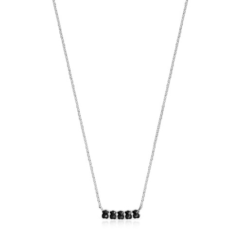 TOUS Mini Onix Necklace in Silver with Onyx 1,8cm. image number 0