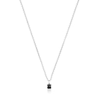 TOUS Mini Onix Necklace in Silver with Onyx 0,4cm