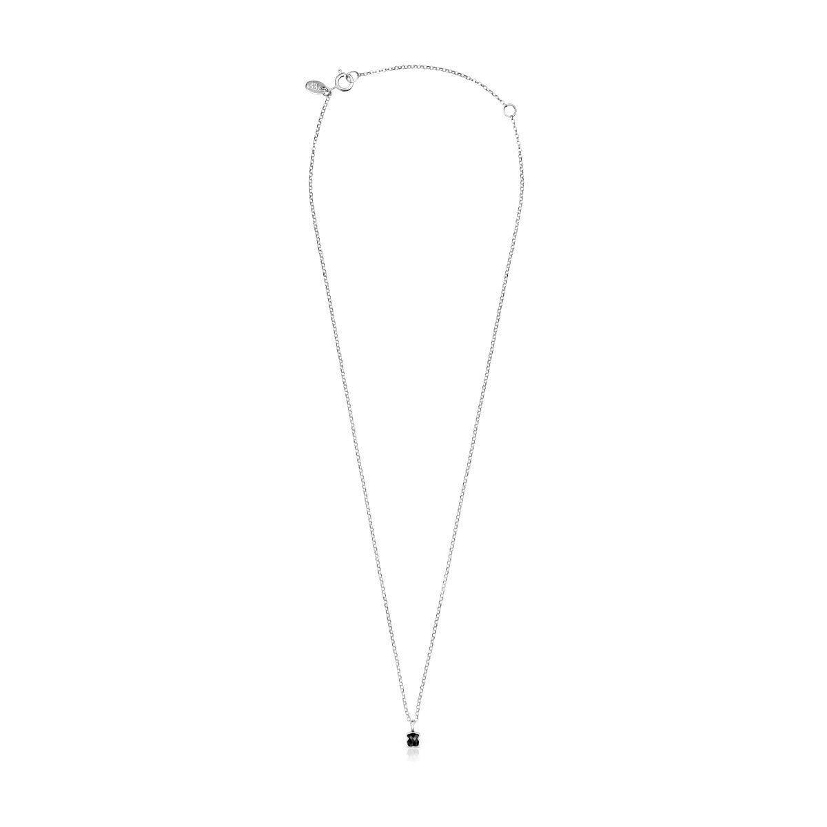 TOUS Mini Onix Necklace in Silver with Onyx 0,4cm
