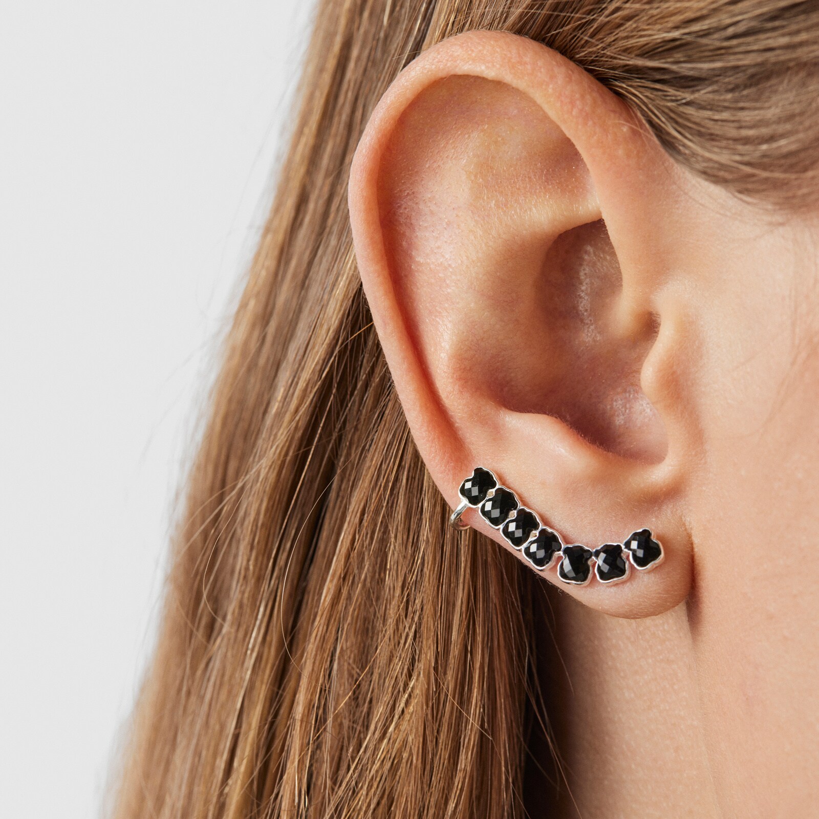 Silver with Onyx Mini Onix - Color Earring