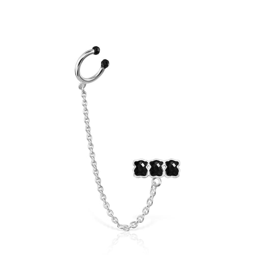 Earcuff de plata con ónix TOUS Mini Onix
