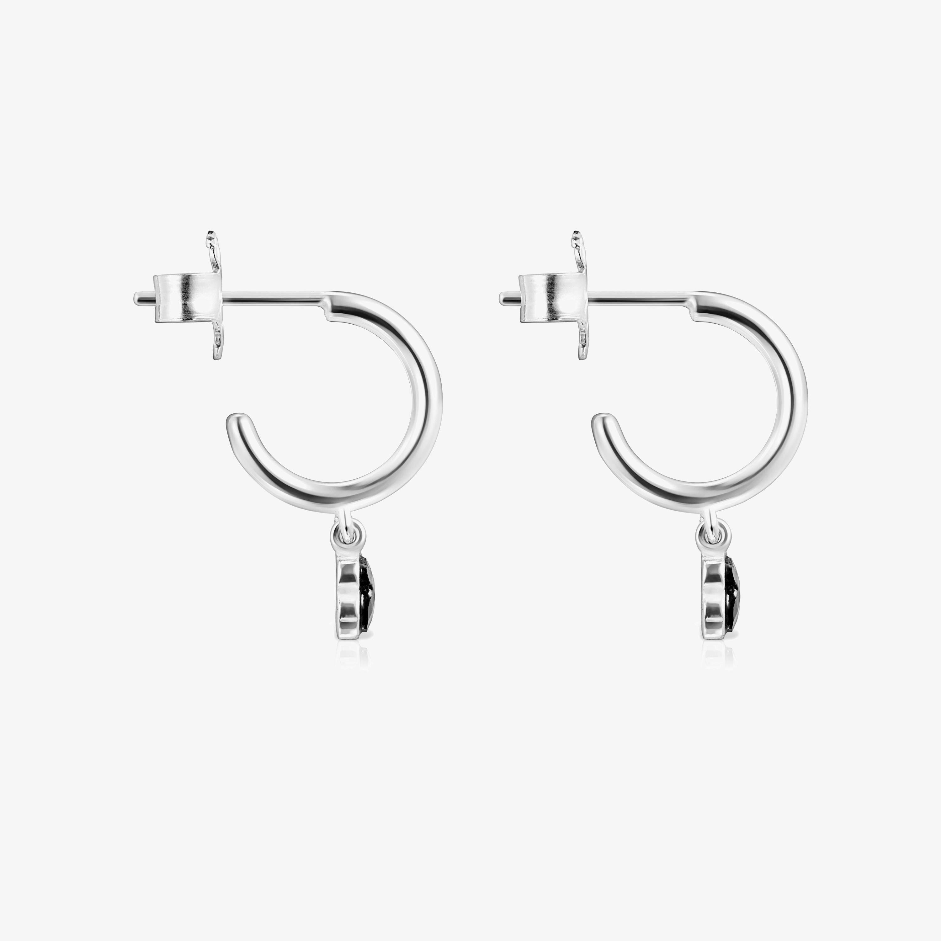 TOUS Mini Onix Earrings in Silver with Onyx 1,3cm.