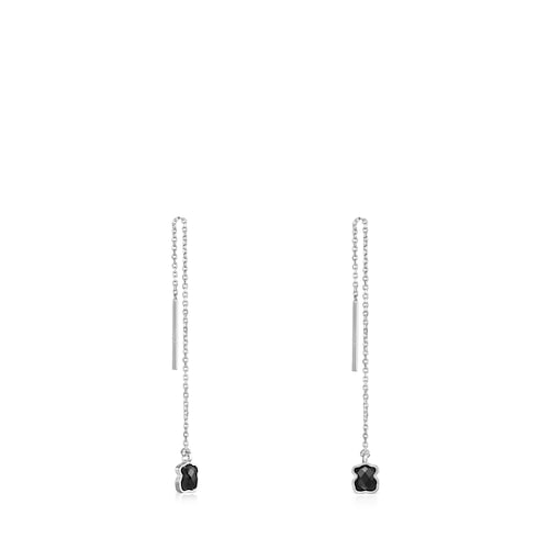 Pendientes largos de plata con ónix TOUS Mini Onix image number 0