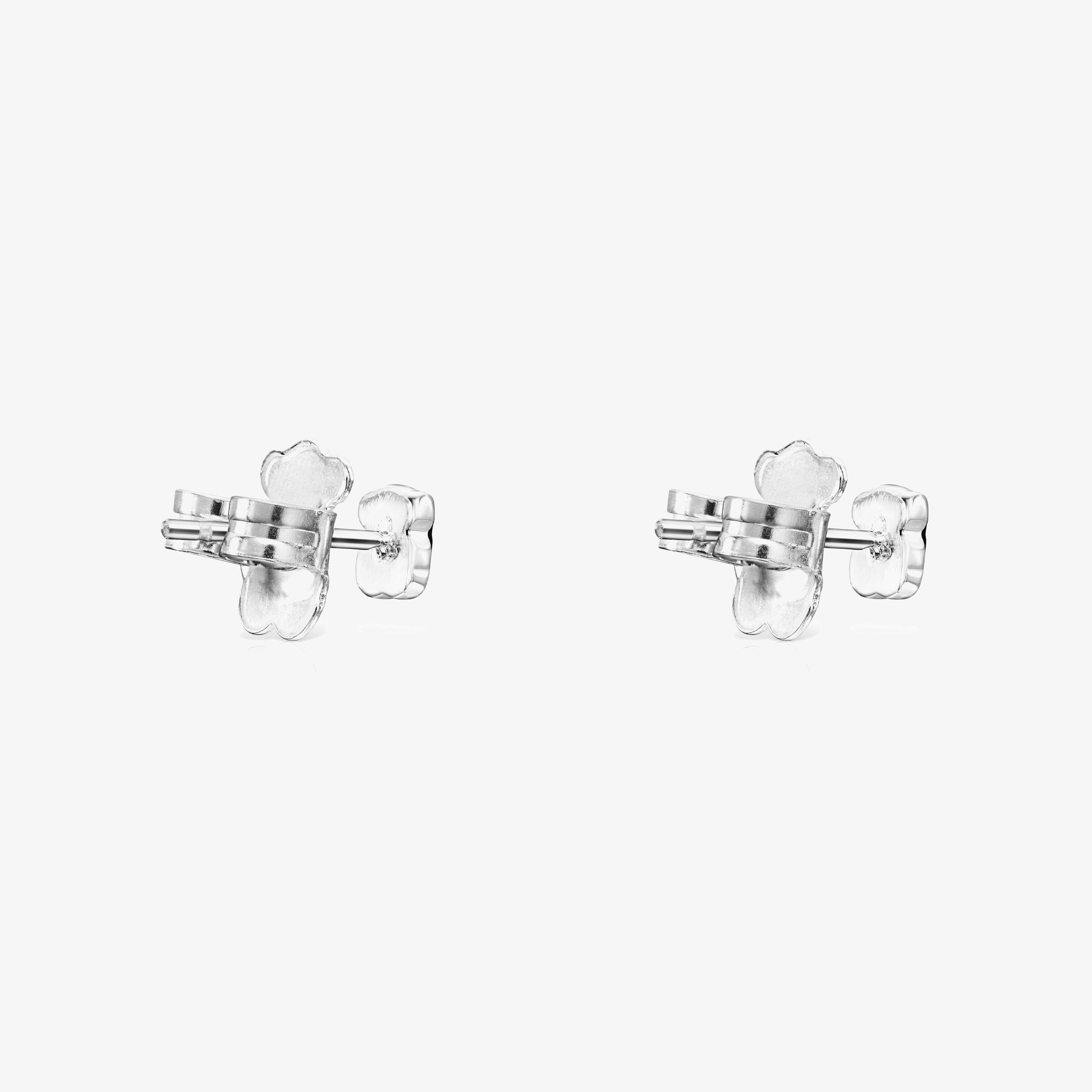 TOUS Mini Onix Earrings in Silver with Onyx 0,4cm.