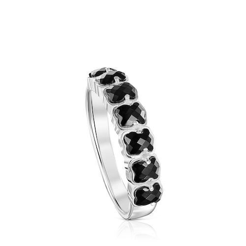 TOUS Mini Onix Ring in Silver with Onyx 0,4cm