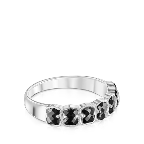 TOUS Mini Onix Ring in Silver with Onyx 0,4cm