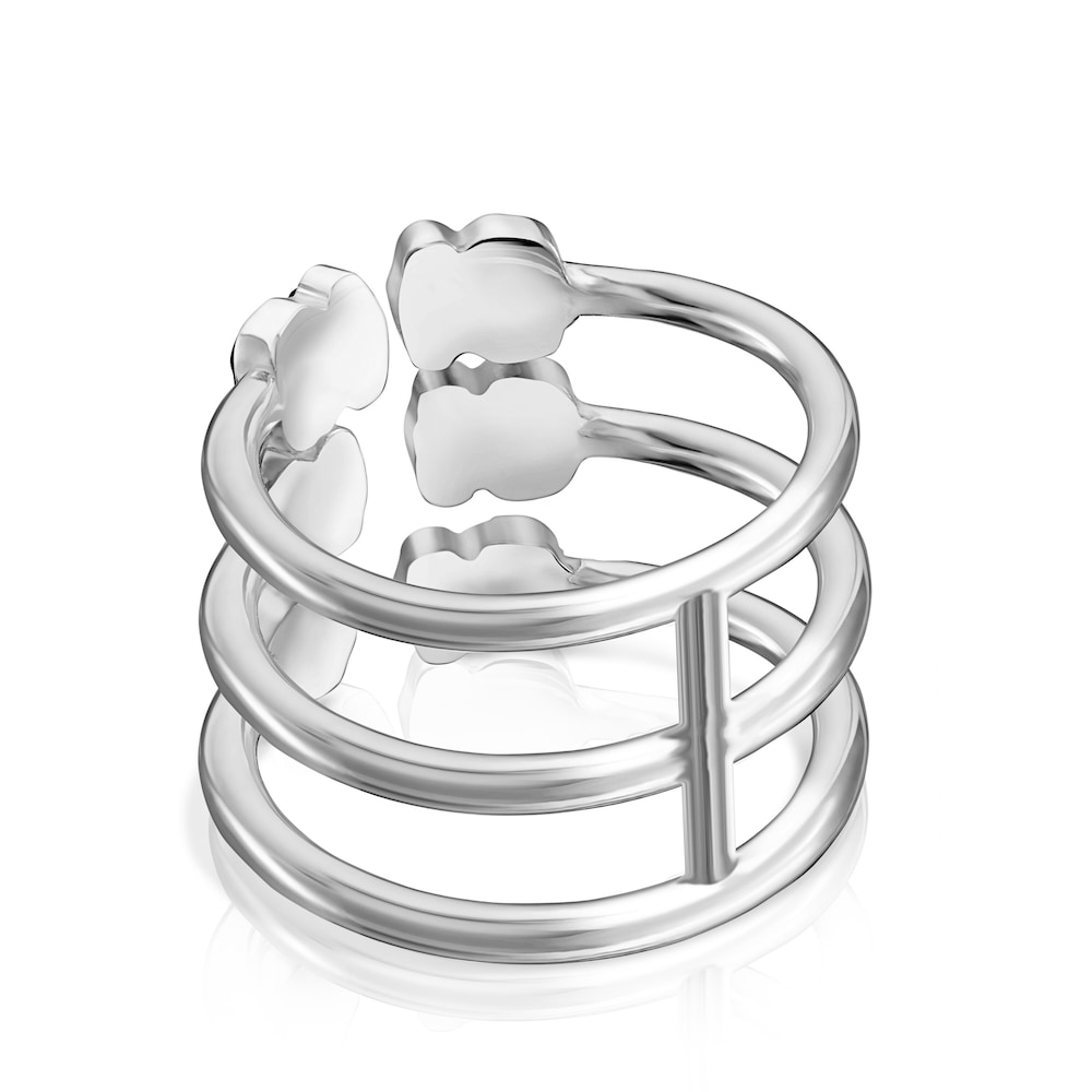 Anillo triple de plata con &oacute;nix TOUS Mini Onix