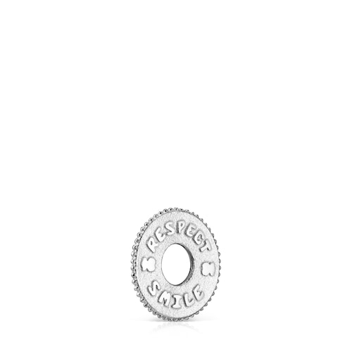Silver Medallions Respect & Smile Disc Pendant