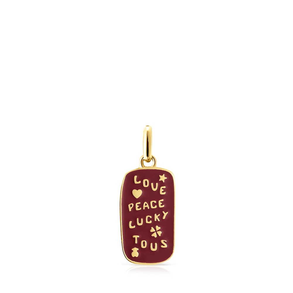 Medallions Love&Peace&Lucky Pendant in Silver Vermeil with Enamel image number 0