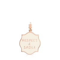 Medallions Respect & Smile Pendant in Silver Vermeil with Enamel