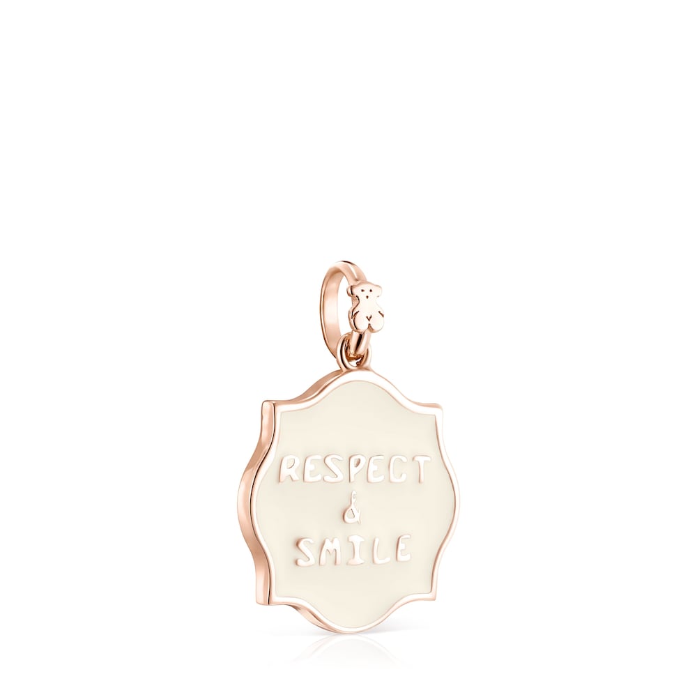 Colgante Respect & Smile con baño de oro rosa 18 kt sobre plata y esmalte Medallions image number 1