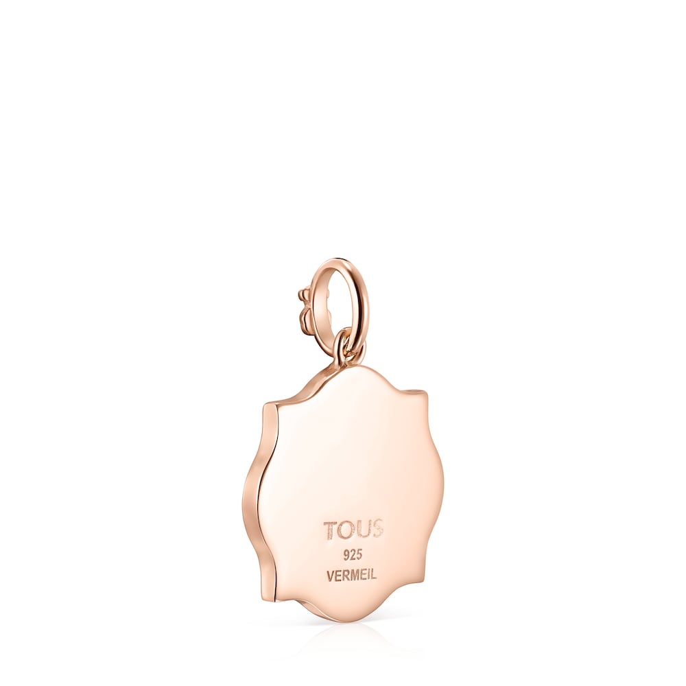 Medallions Respect & Smile Pendant in 18K gold vermeil with Enamel