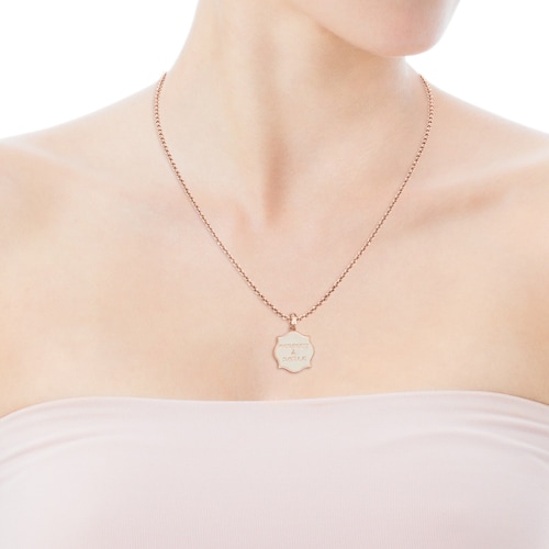 Medallions Respect & Smile Pendant in Silver Vermeil with Enamel