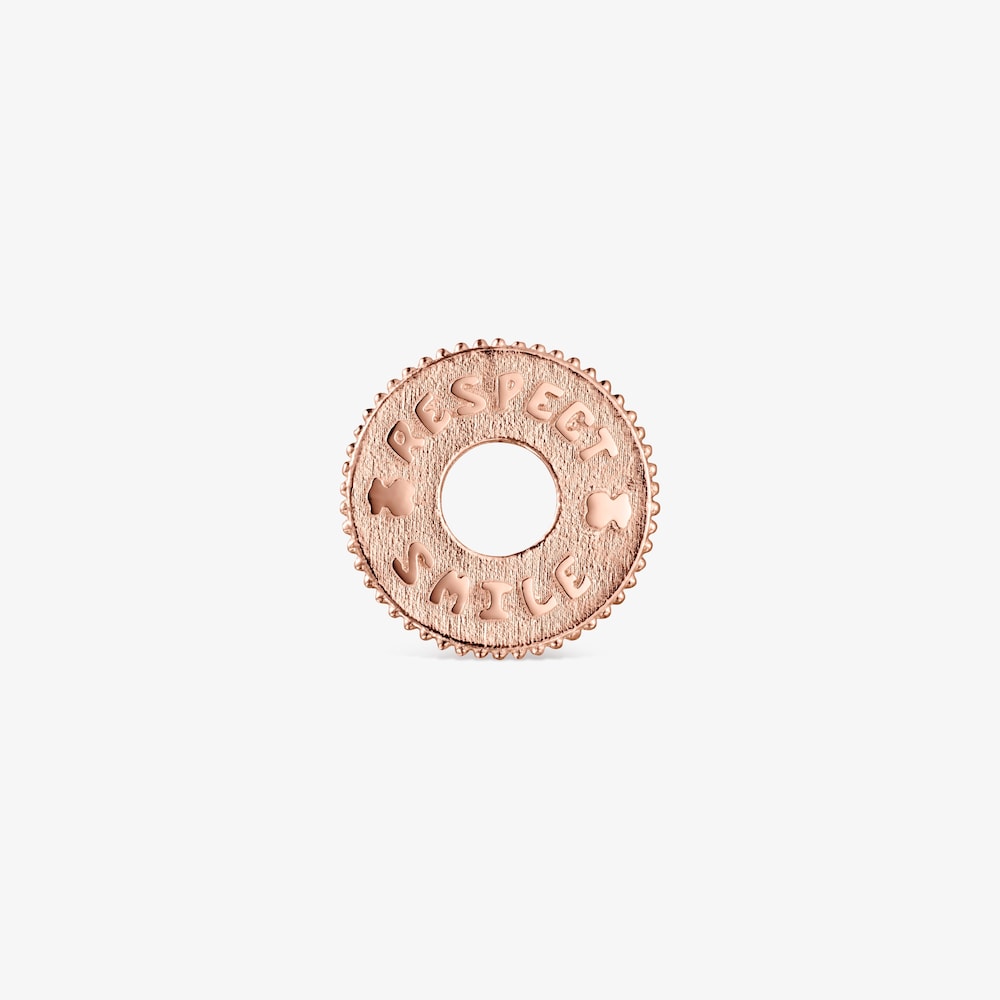 Medallions Respect & Smile disc Pendant in Rose 18K gold vermeil