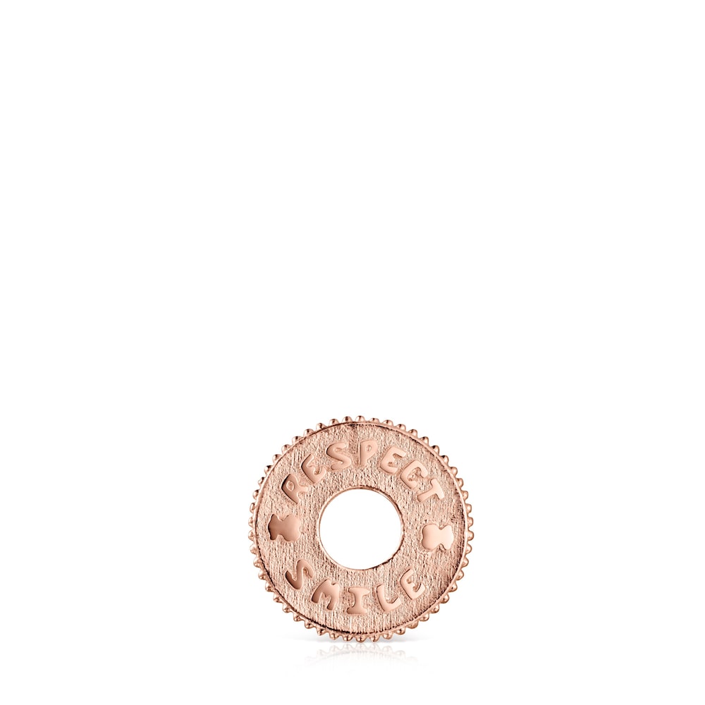 Colgante Respect & Smile disco con baño de oro rosa 18 kt sobre plata Medallions image number 0