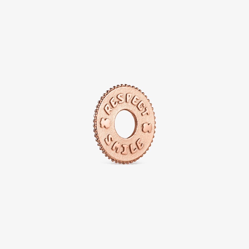 Medallions Respect & Smile disc Pendant in Rose 18K gold vermeil