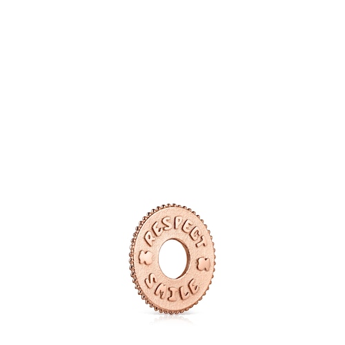 Medallions Respect & Smile disc Pendant in Rose Silver Vermeil