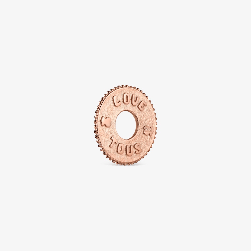 Medallions Respect & Smile disc Pendant in Rose 18K gold vermeil