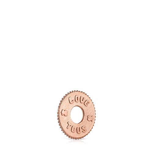 Medallions Respect & Smile disc Pendant in Rose Silver Vermeil