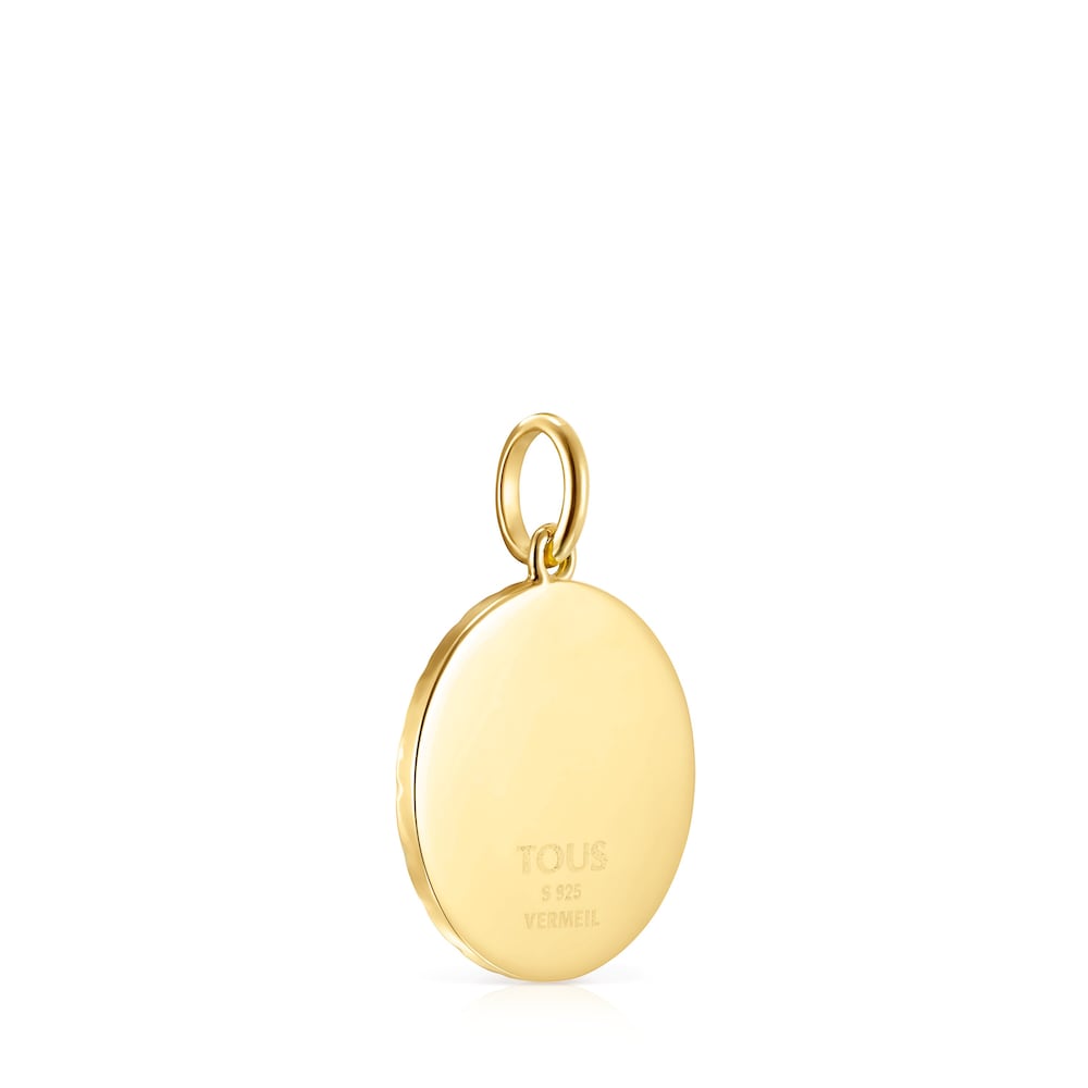 Medallions Dont Worry Pendant in 18K gold vermeil with Enamel