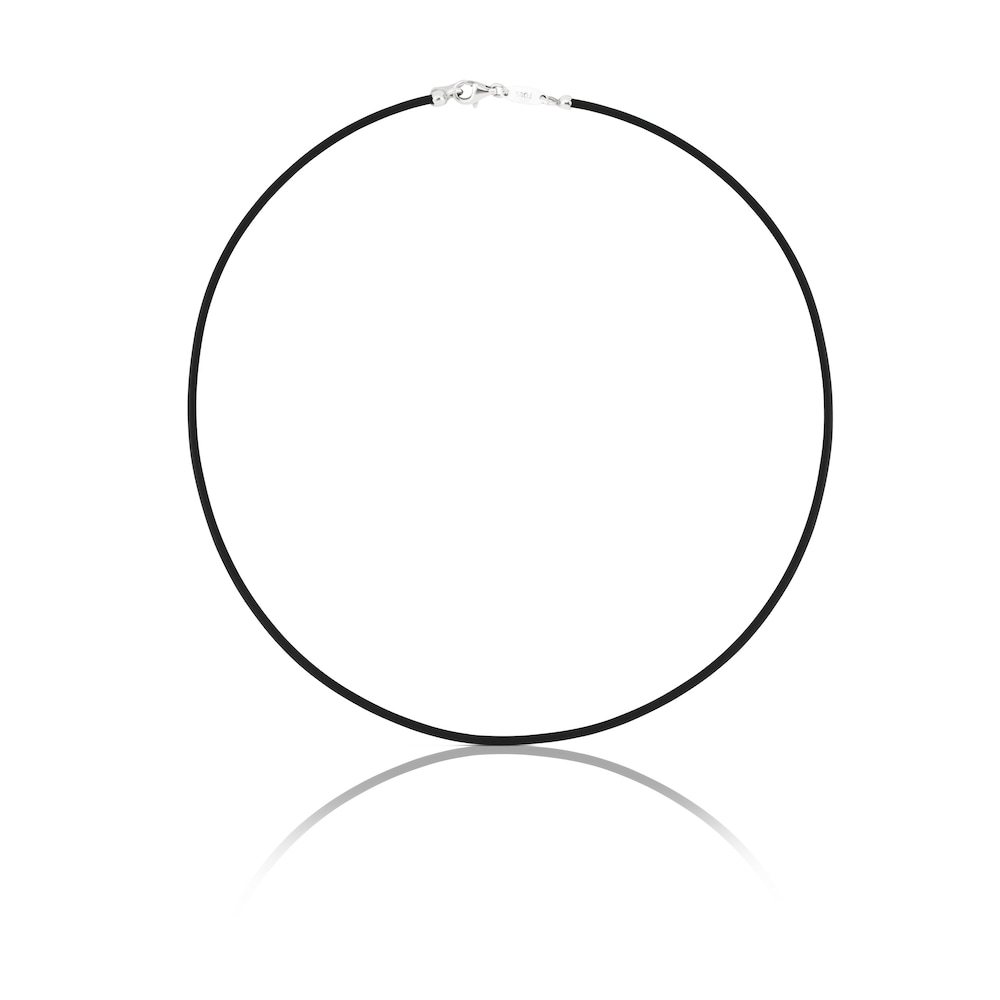 Gargantilla con cord&oacute;n en color negro de 1,90 mm con cierre de plata Chokers image number 0