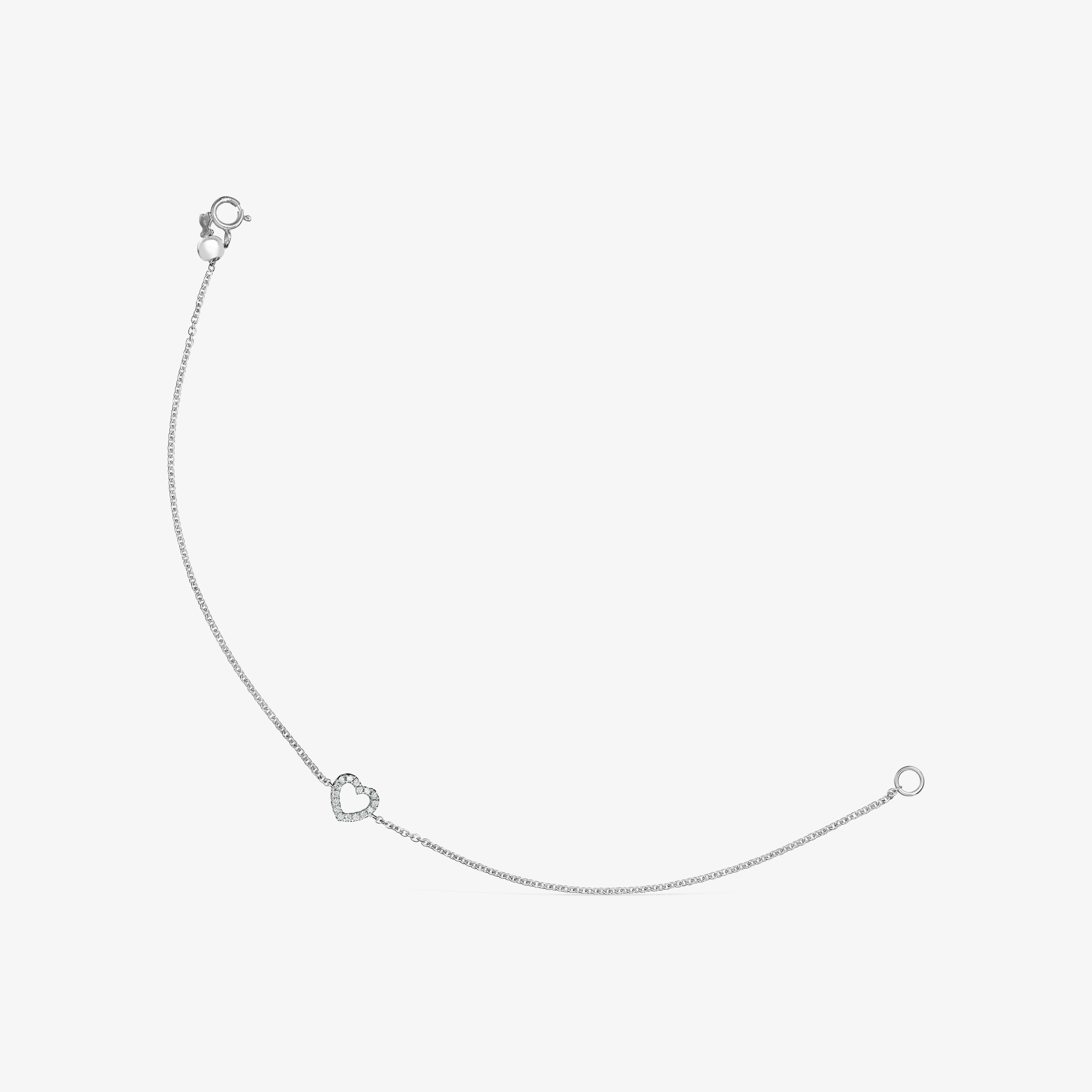 18K white gold Les Classiques heart Bracelet with Diamonds