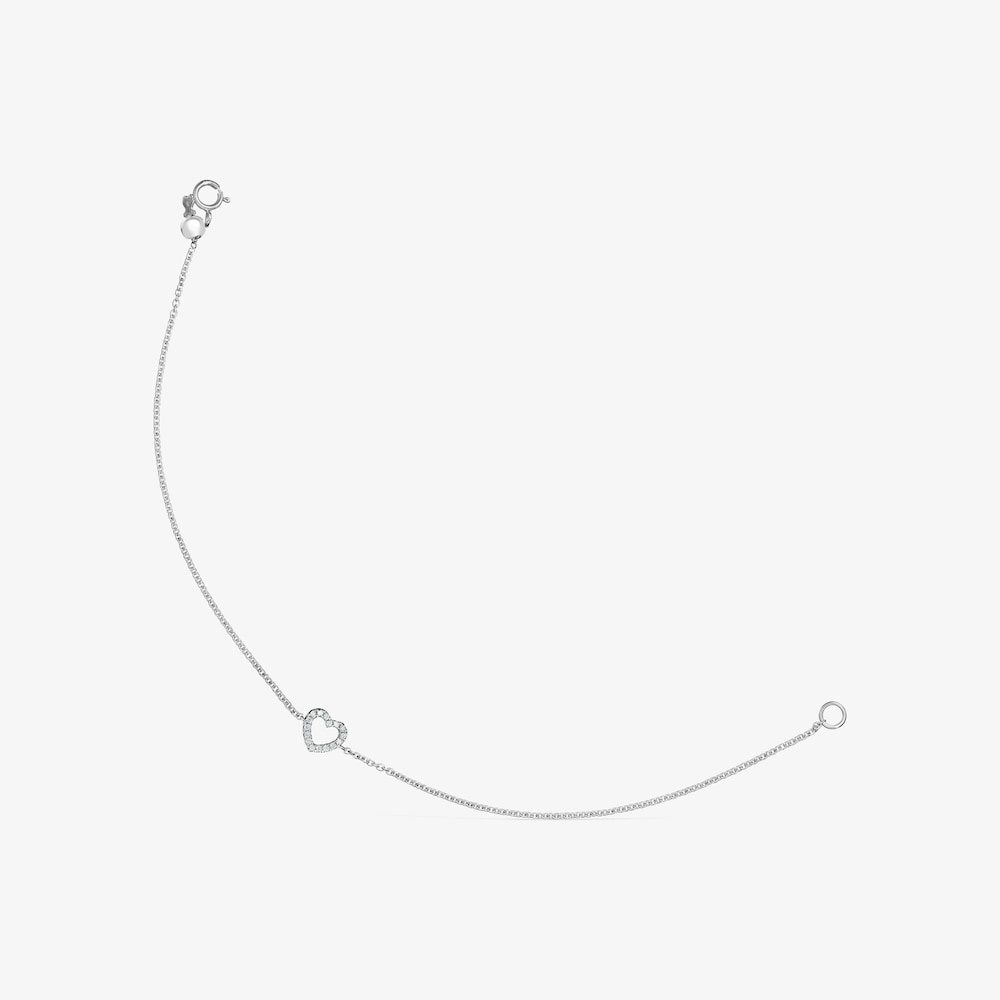 18K white gold Les Classiques heart Bracelet with Diamonds