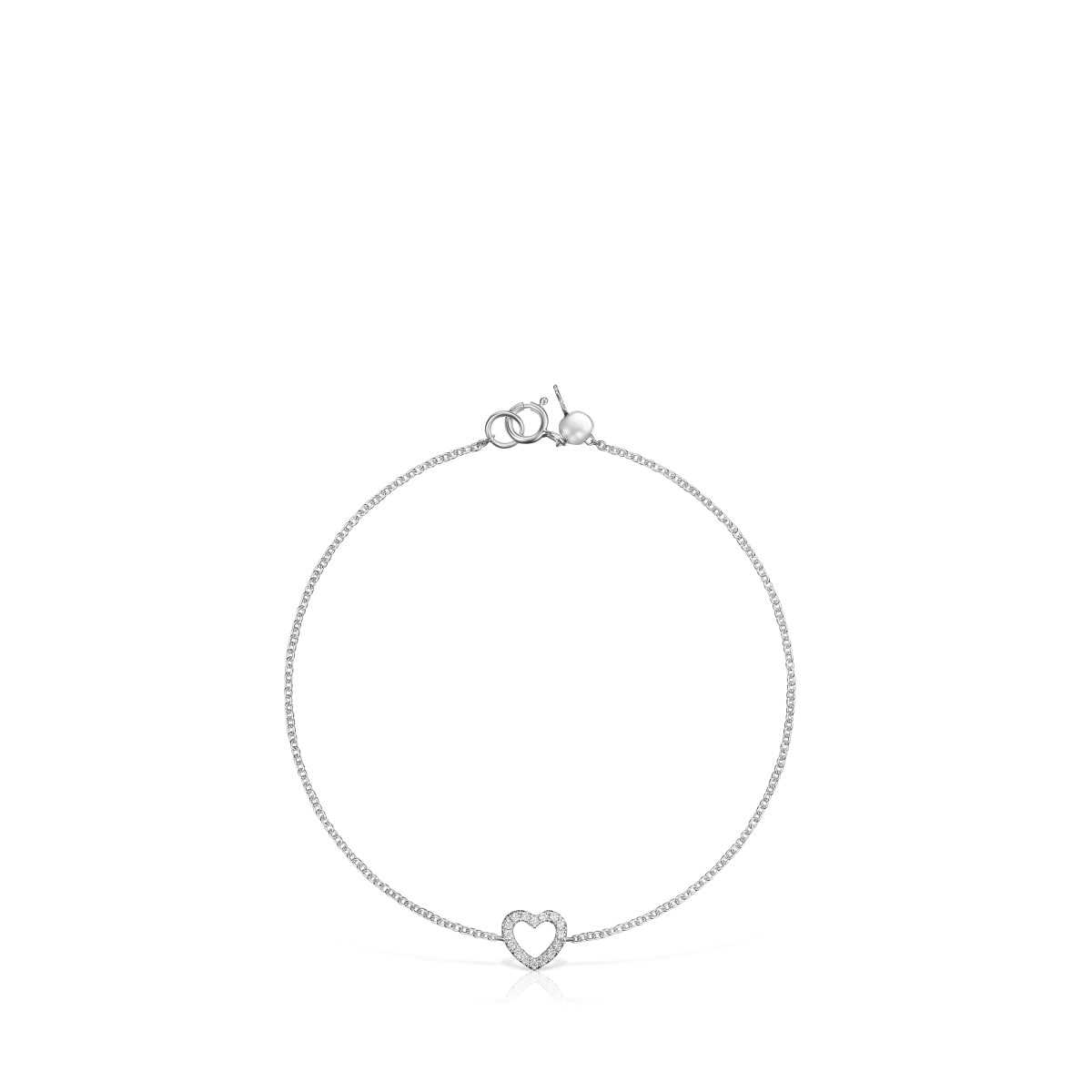 White Gold Les Classiques heart Bracelet with Diamonds