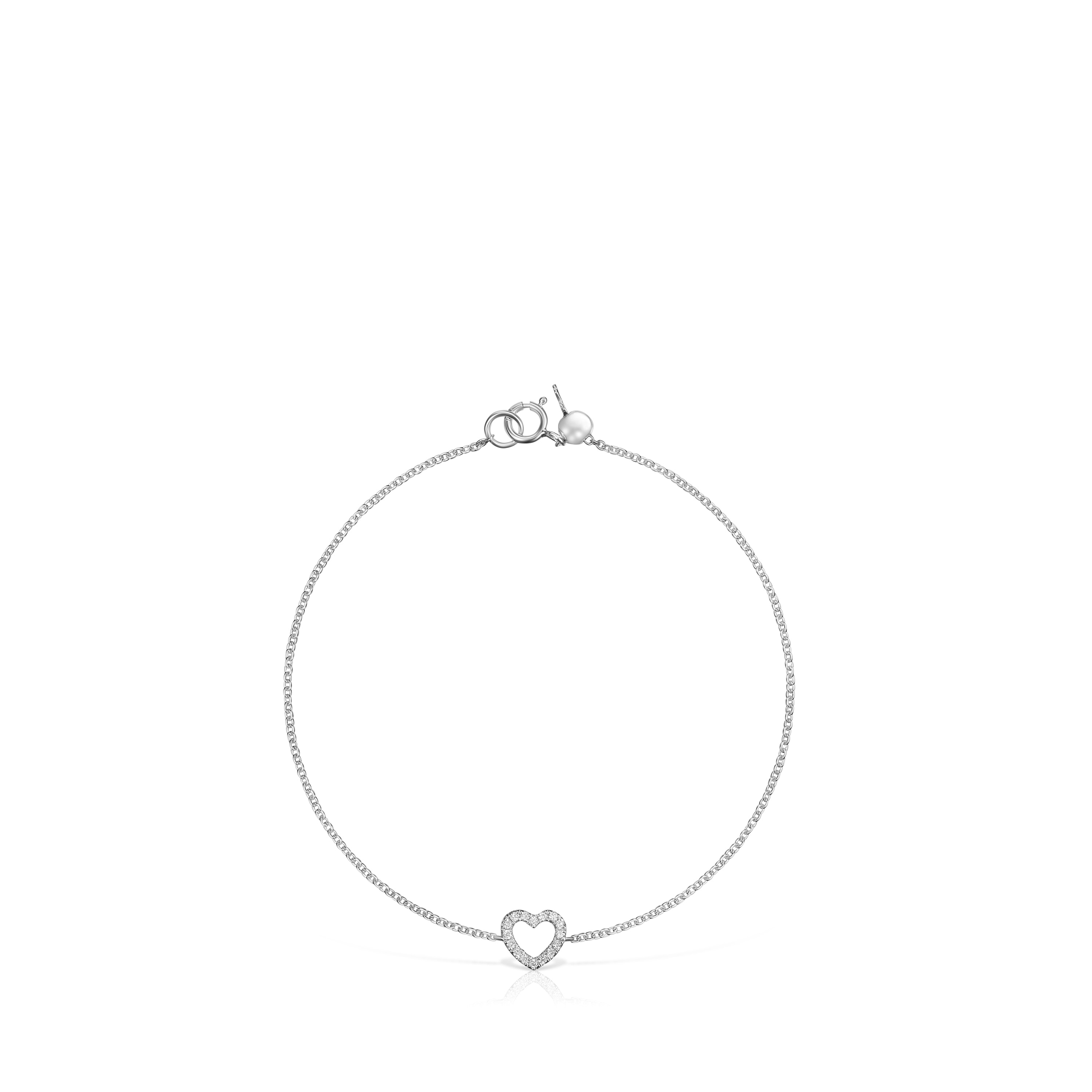 White Gold Les Classiques heart Bracelet with Diamonds