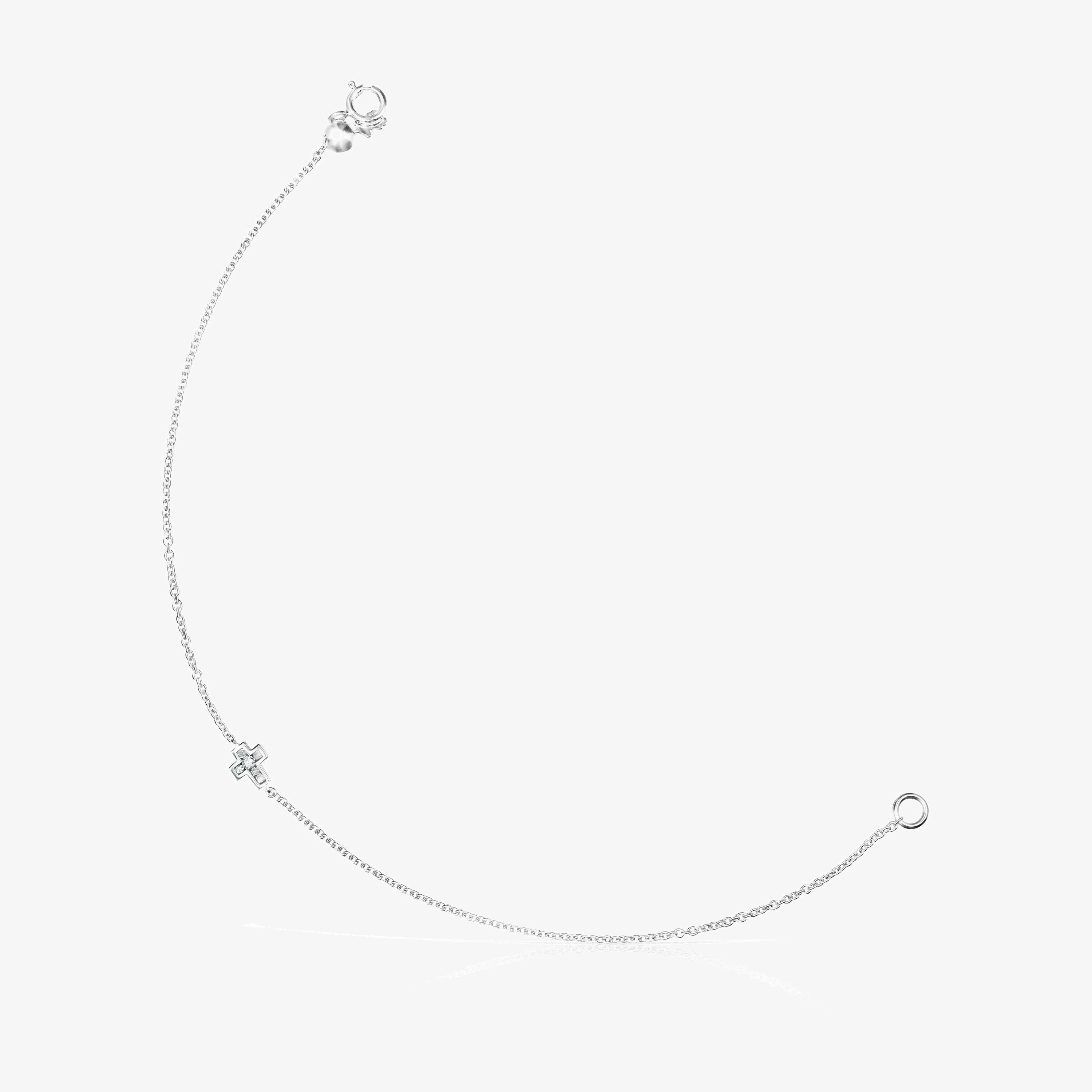18K white gold and Diamonds Les Classiques cross Bracelet
