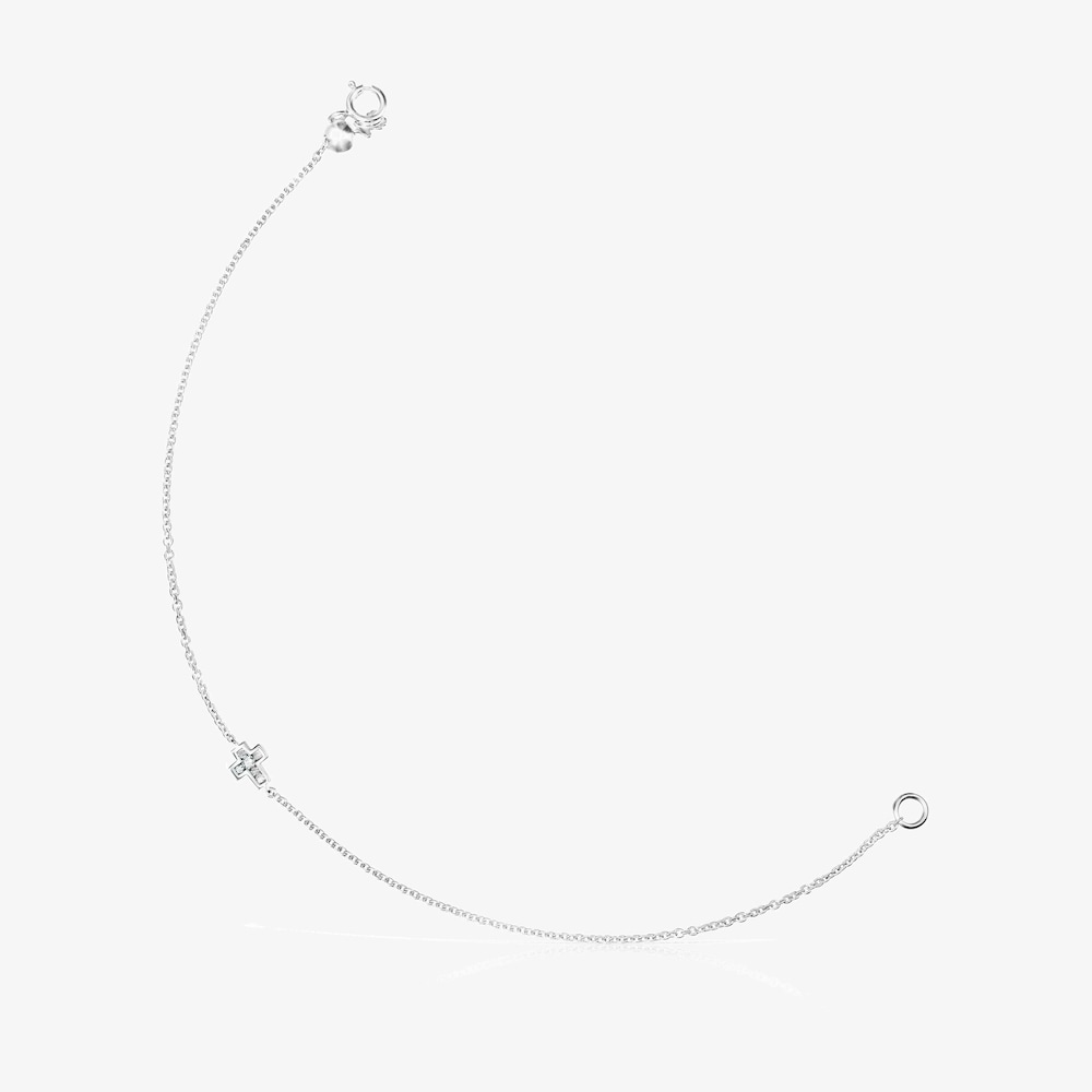 18K white gold and Diamonds Les Classiques cross Bracelet