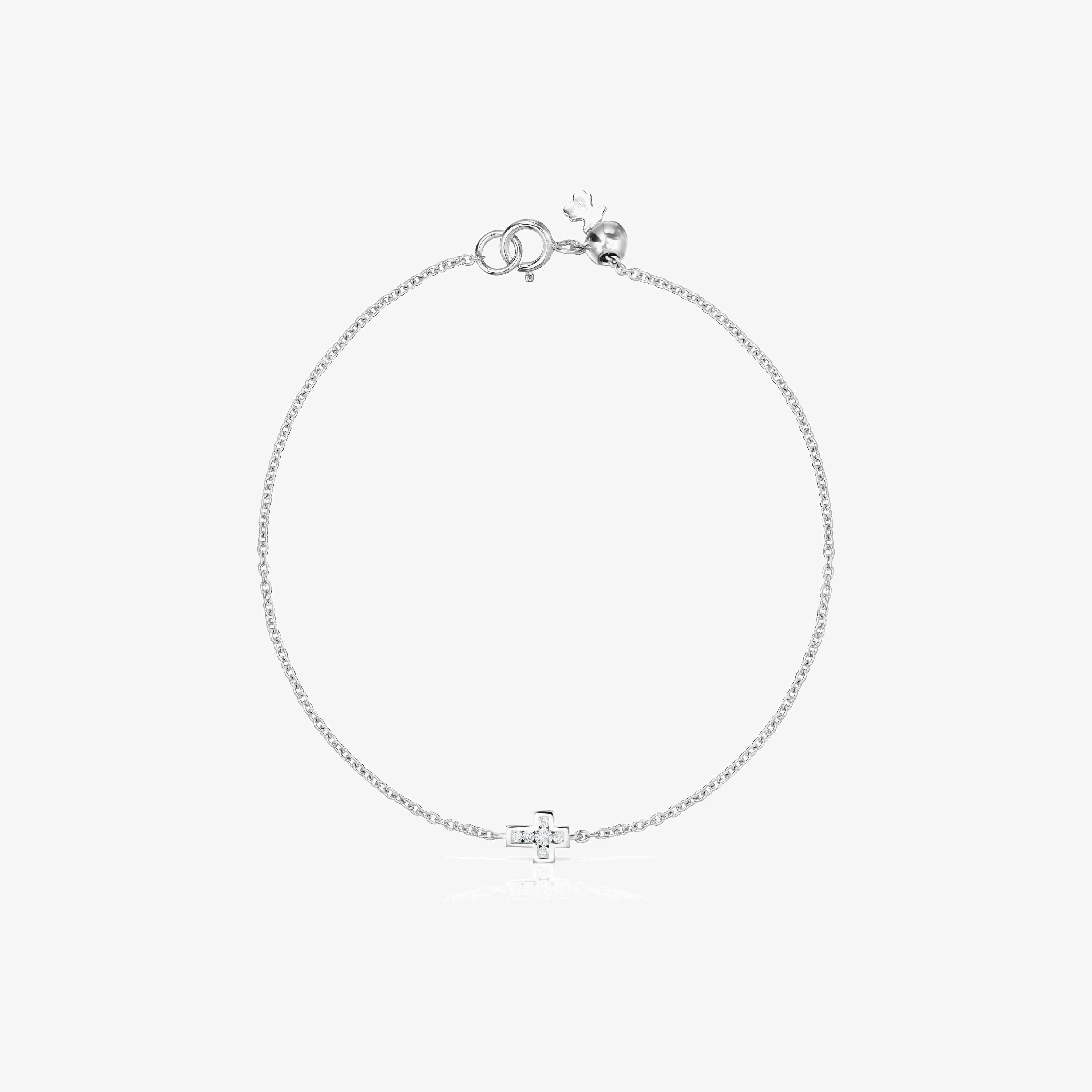 18K white gold and Diamonds Les Classiques cross Bracelet