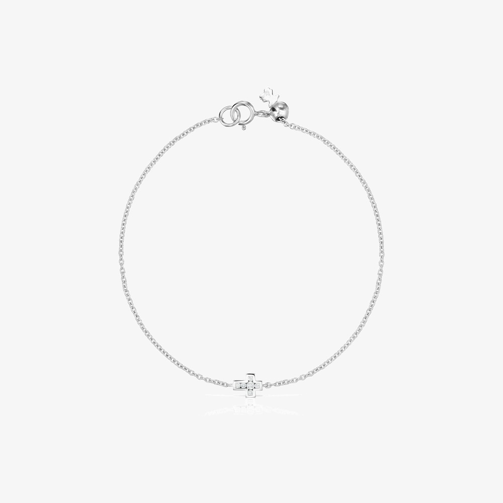 18K white gold and Diamonds Les Classiques cross Bracelet