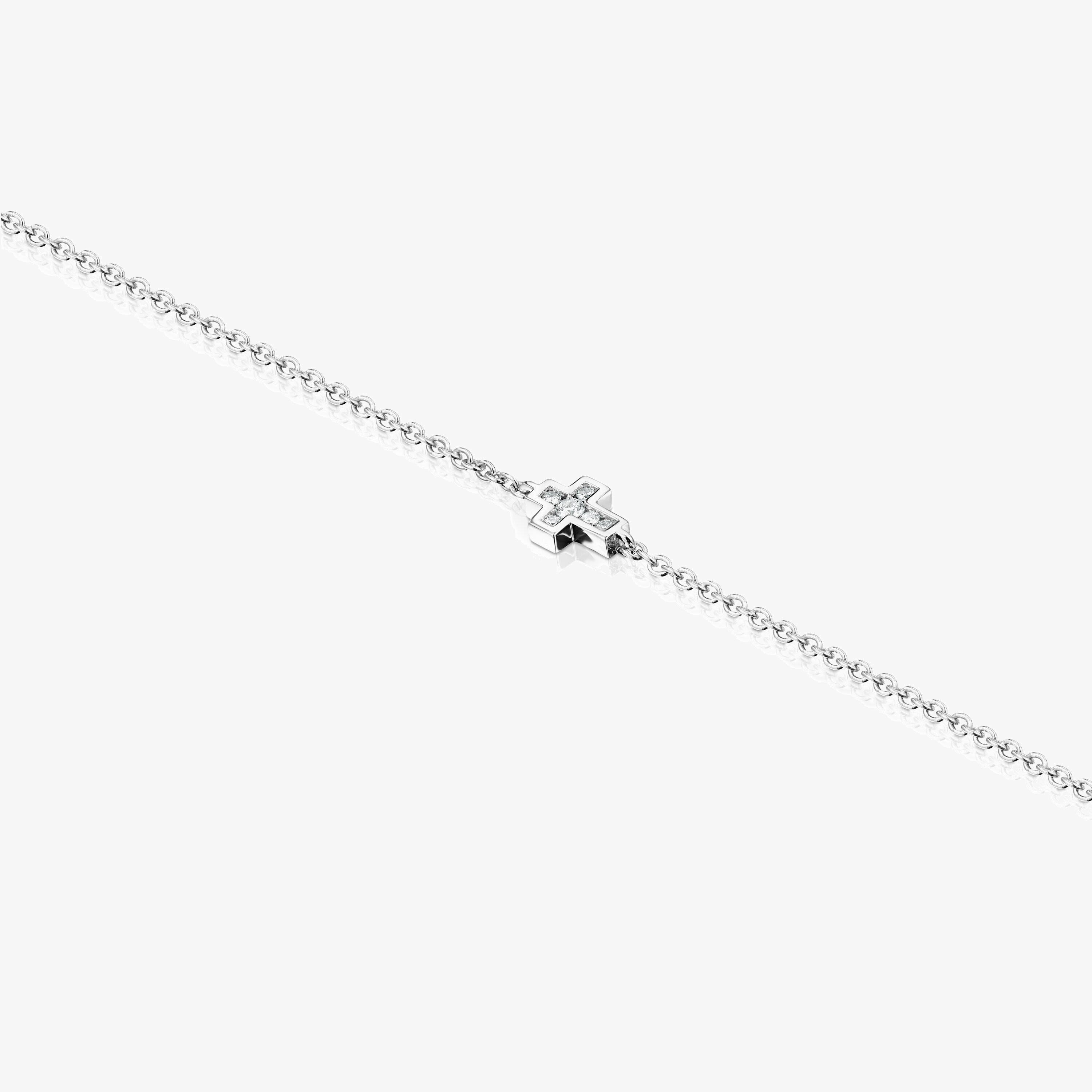 18K white gold and Diamonds Les Classiques cross Bracelet