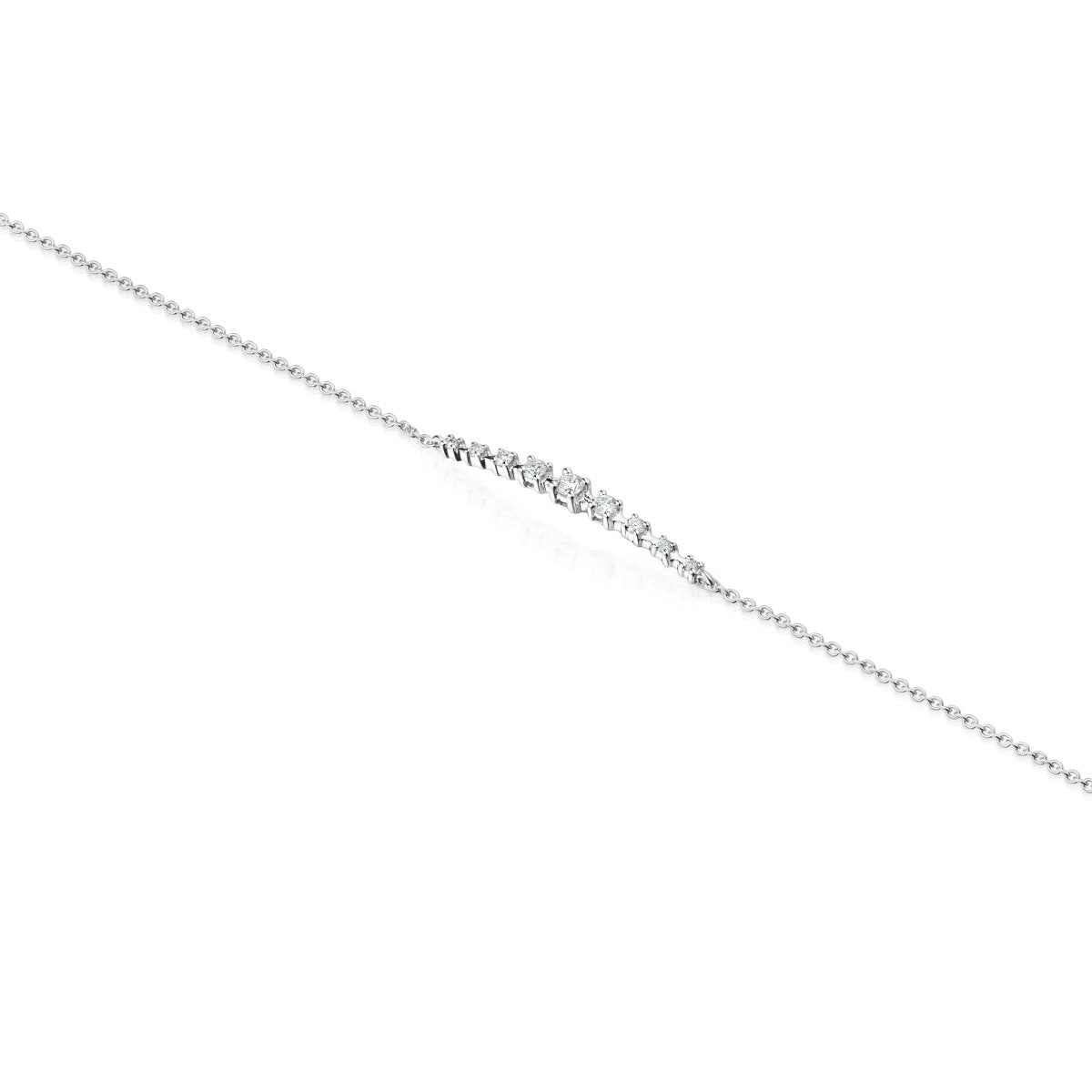 Riviere Bracelet in White gold with Diamonds