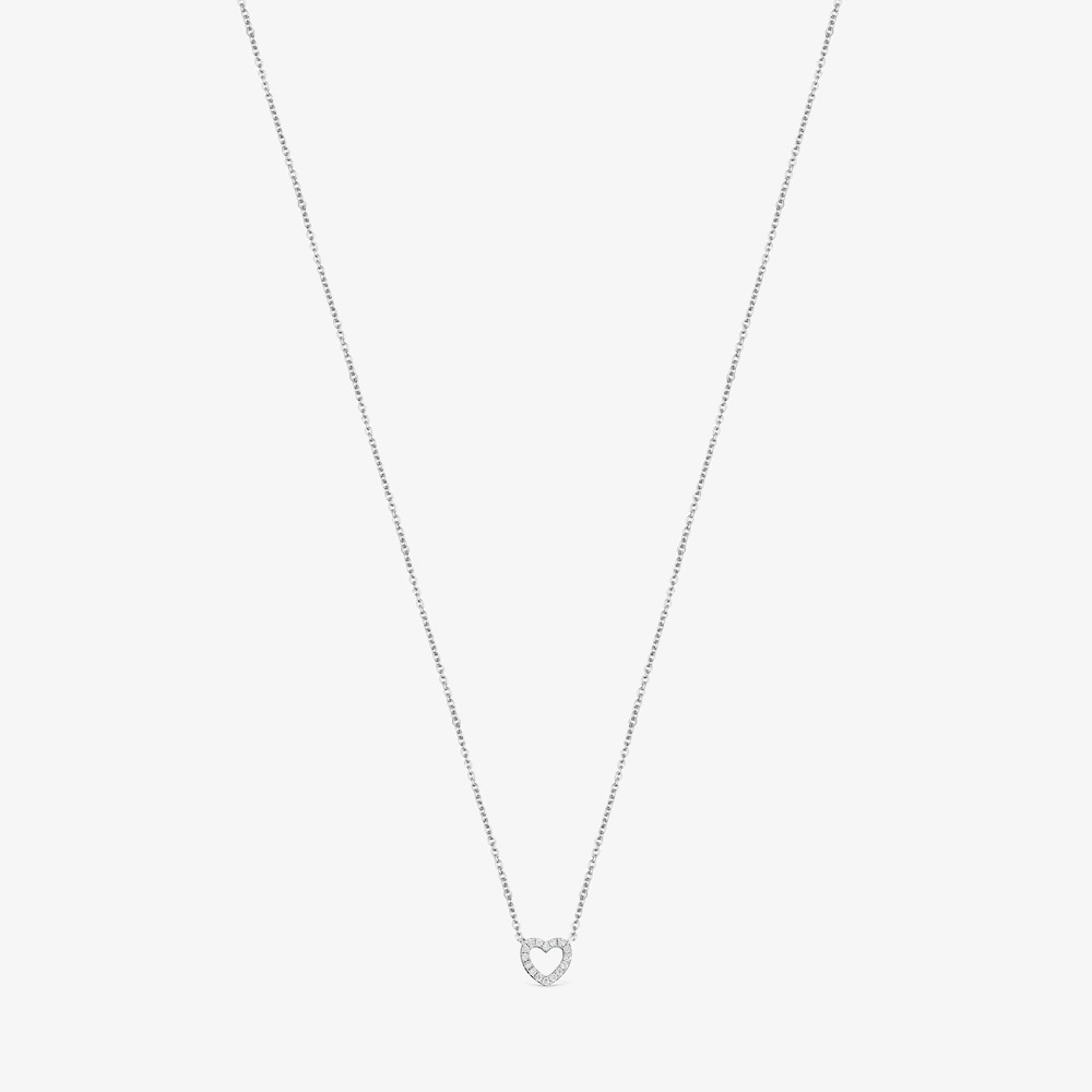 Collar coraz&oacute;n de oro blanco y diamantes Les Classiques