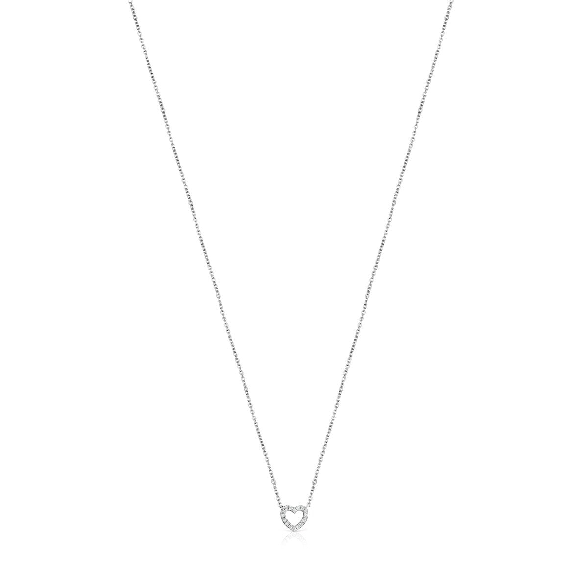 Tous - Collar Corazón De Oro Blanco Y Diamantes Les Classiques - Plateado