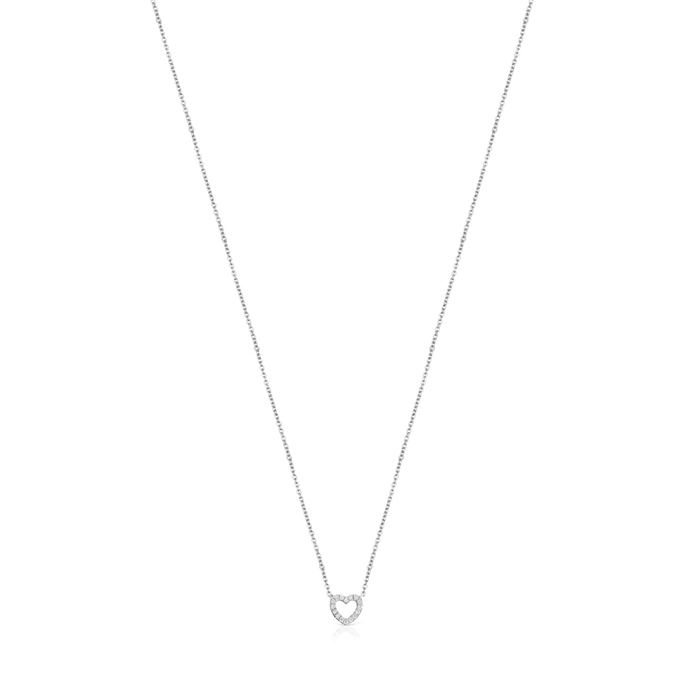 White Gold Les Classiques heart Necklace with Diamonds