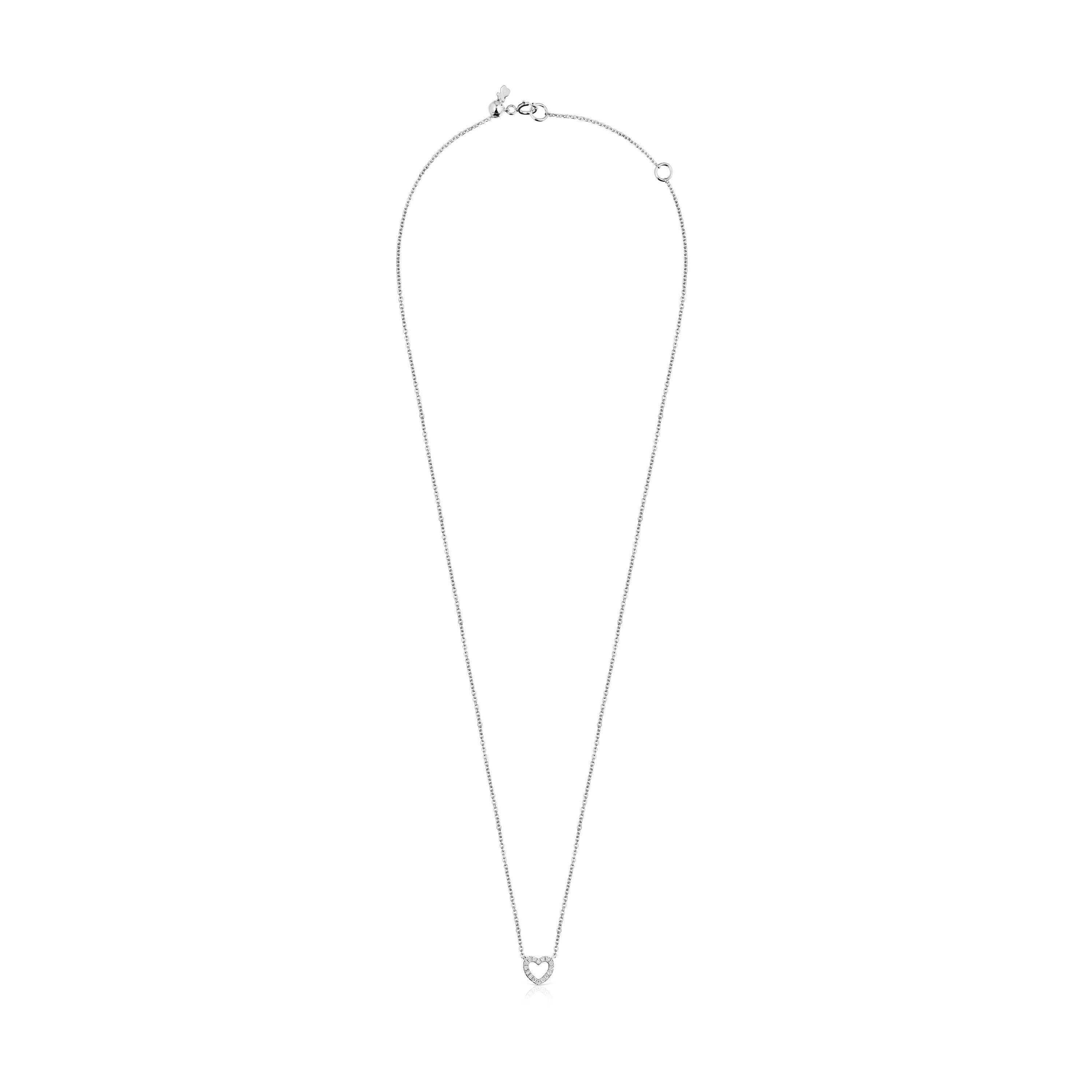 White Gold Les Classiques heart Necklace with Diamonds