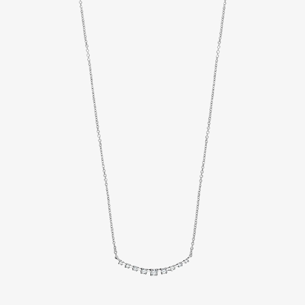 Collier Riviere en Or blanc avec Diamants