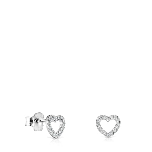 White Gold Les Classiques heart Earrings with Diamonds