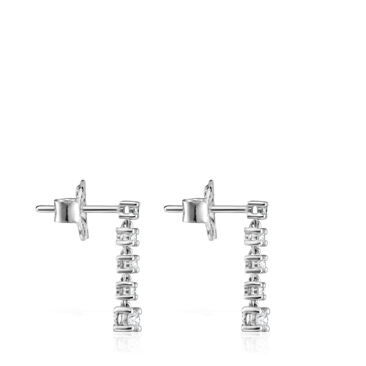 Short Riviere Earrings in White gold with Diamonds