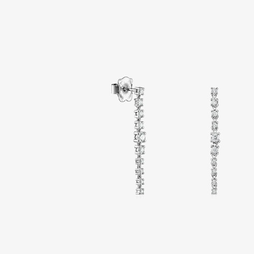 Aretes largos riviere de oro blanco con diamantes Les Classiques